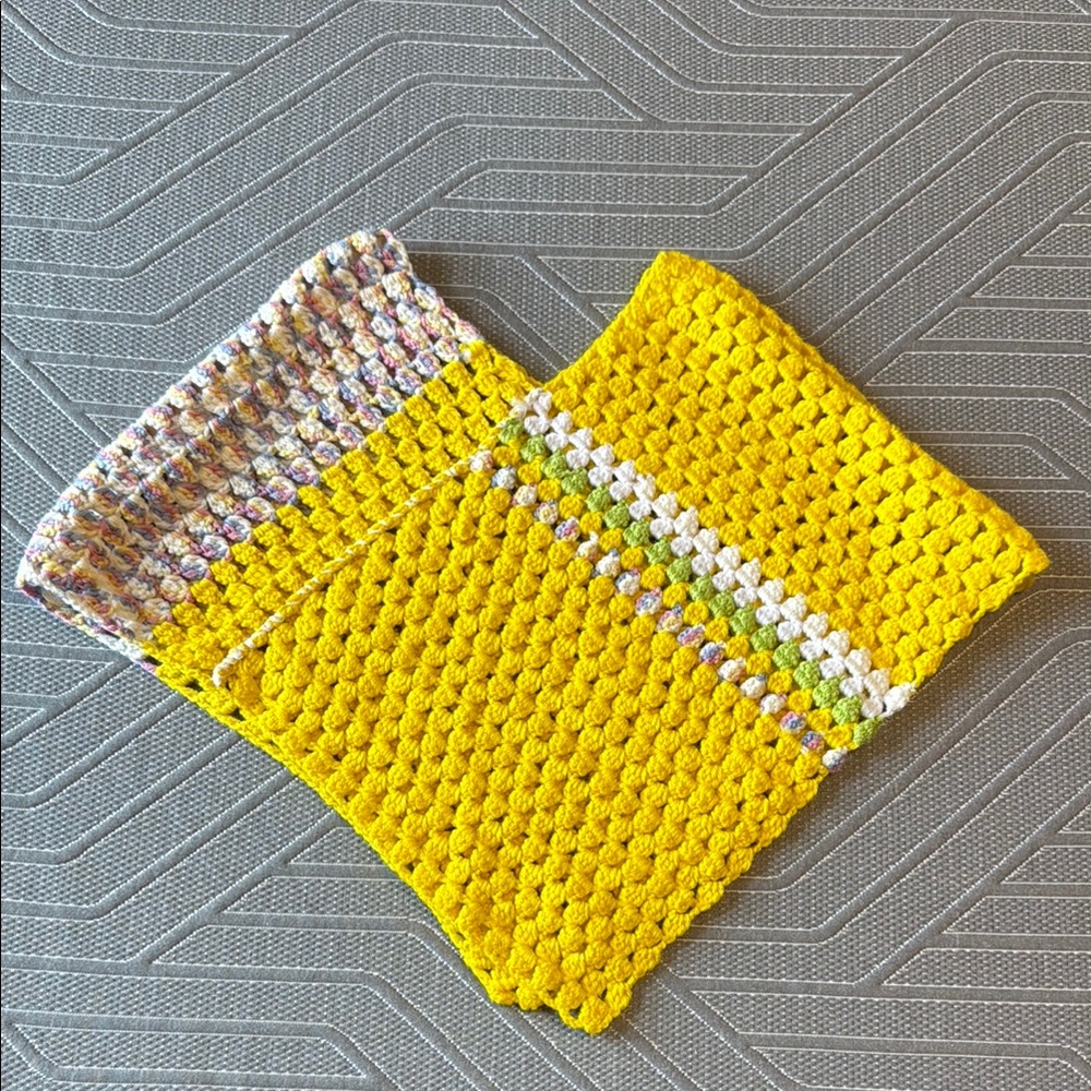 Handmade Yellow Crochet Scarf